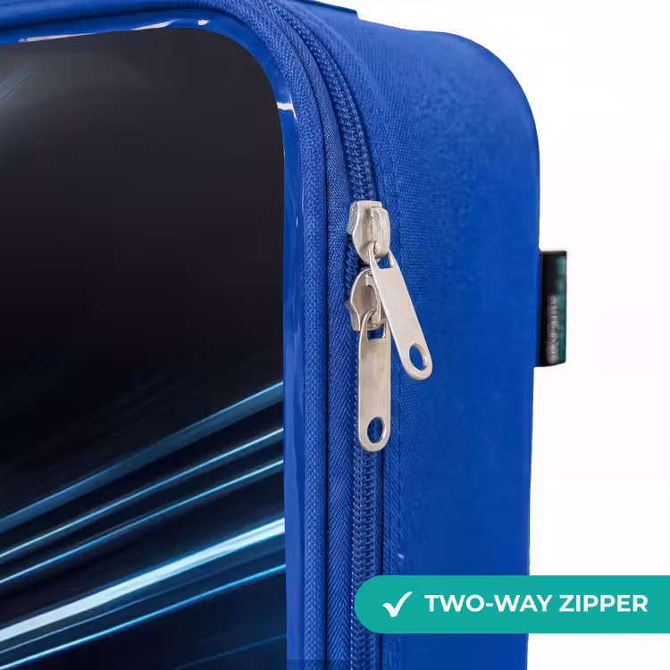 Groene supercar flitst door neonlicht Kinderkoffer - Blauw klein -rits_EN