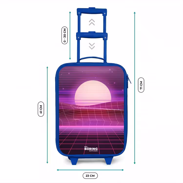 Rasterlandschap met zon Kinderkoffer - Blauw klein -productfoto_formaten