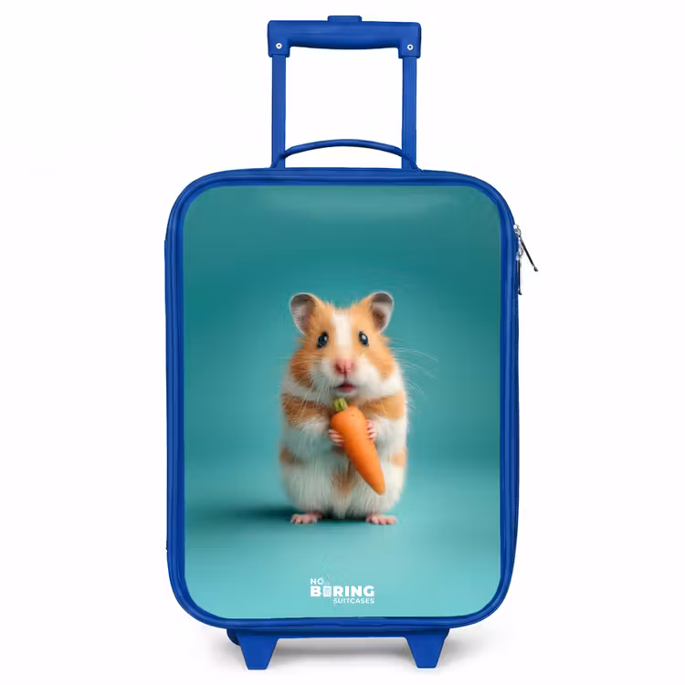 Hamster - Wortel - Dier Kinderkoffer - Blauw klein -3d