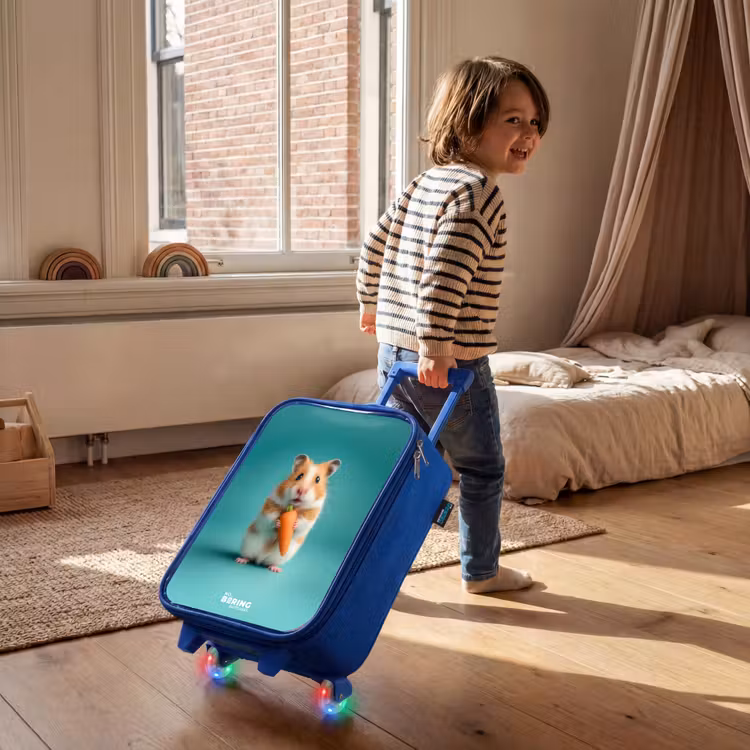 Hamster - Wortel - Dier Kinderkoffer - Blauw klein -sfeer1