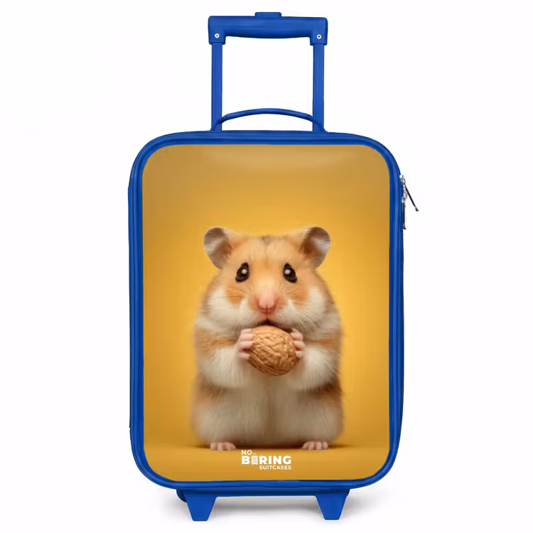 Hamster - Walnoot - Dier Kinderkoffer - Blauw klein -3d