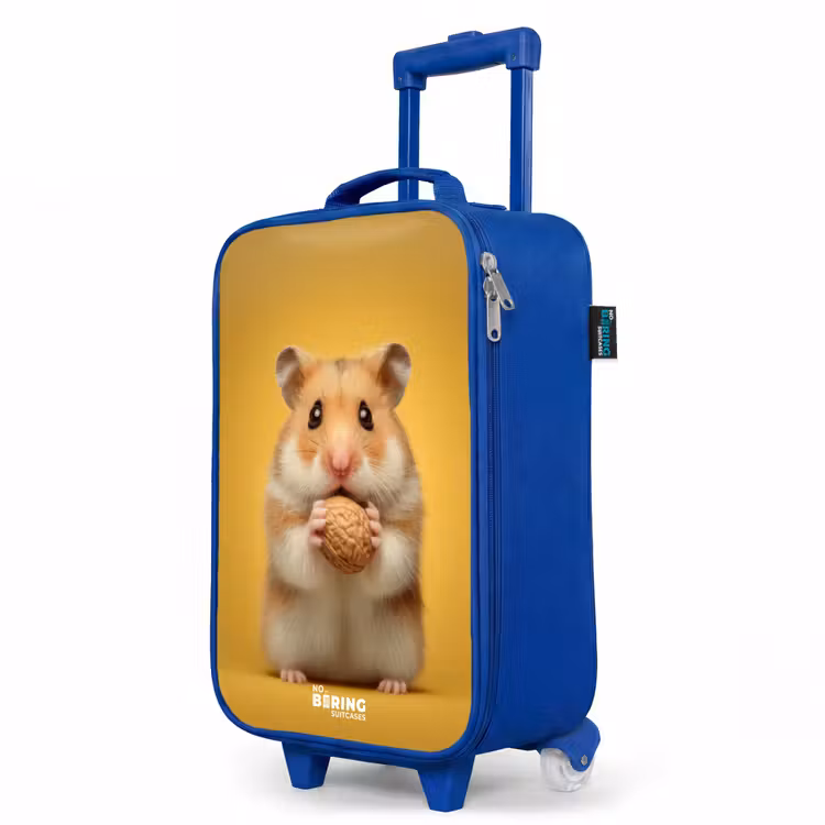 Hamster - Walnoot - Dier Kinderkoffer - Blauw klein -productfoto_schuin