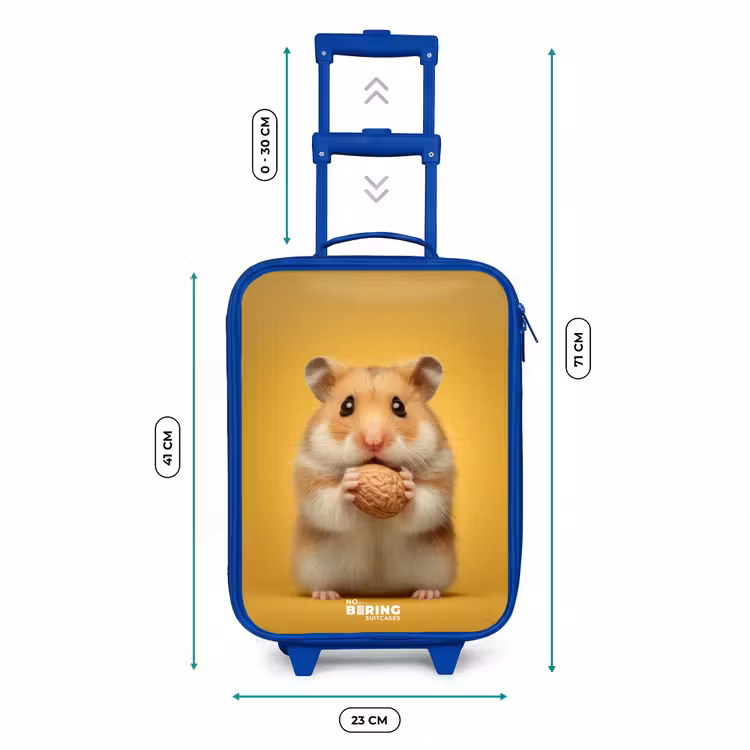 Hamster - Walnoot - Dier Kinderkoffer - Blauw klein -productfoto_formaten
