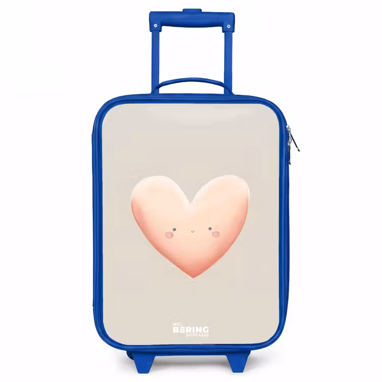 Hart in pastel kleuren Kinderkoffer - Blauw klein -3d