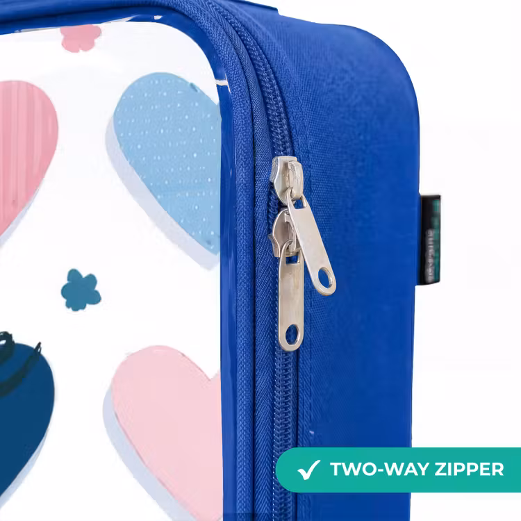 Hartenpatroon Kinderkoffer - Blauw klein -rits_EN