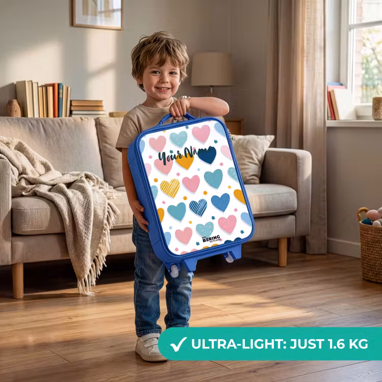 Hartenpatroon Kinderkoffer - Blauw klein -sfeer2_EN