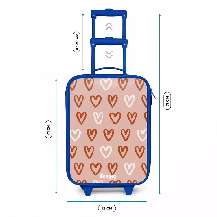 Hartjes patroon in roze en wit Kinderkoffer - Blauw klein -productfoto_formaten