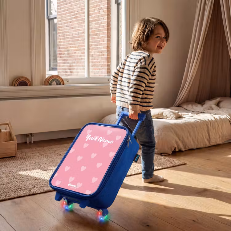 Hartjesritme Kinderkoffer - Blauw klein -sfeer1