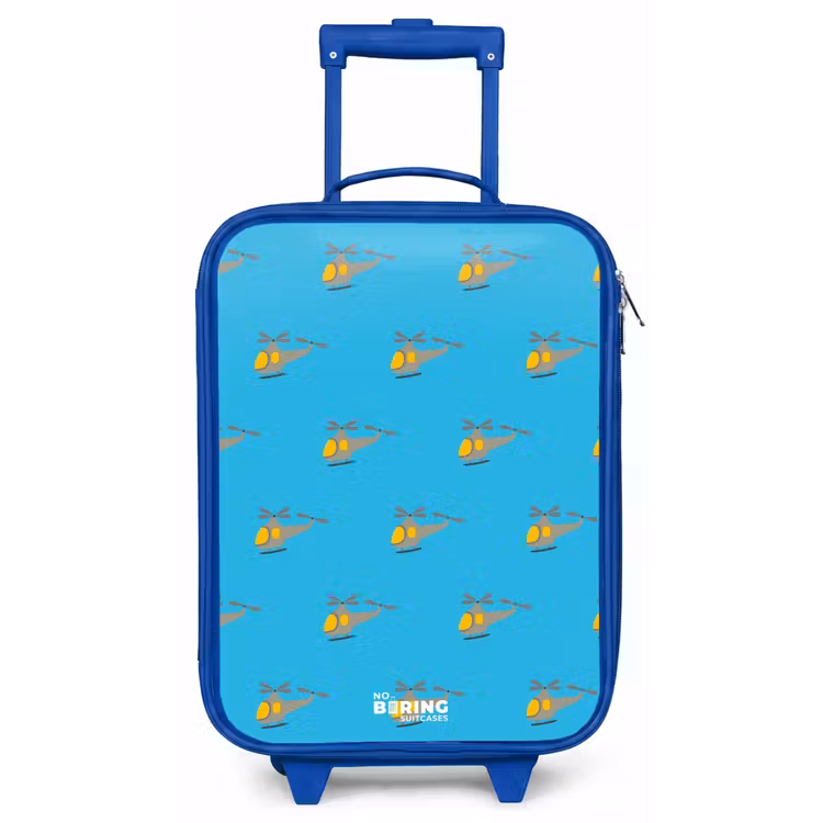 Helikopter heibel Kinderkoffer - Blauw klein -zz3dotto