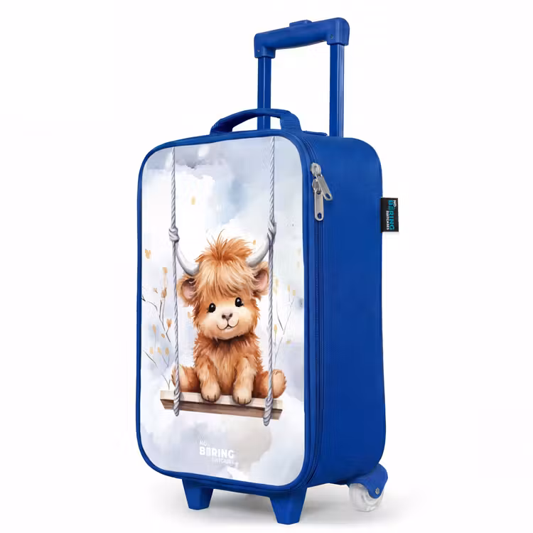 Hennie hooglander Kinderkoffer - Blauw klein -productfoto_schuin
