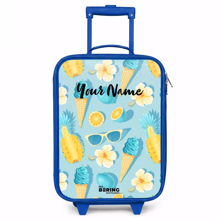 Ibiza icecream Kinderkoffer - Blauw klein -3d