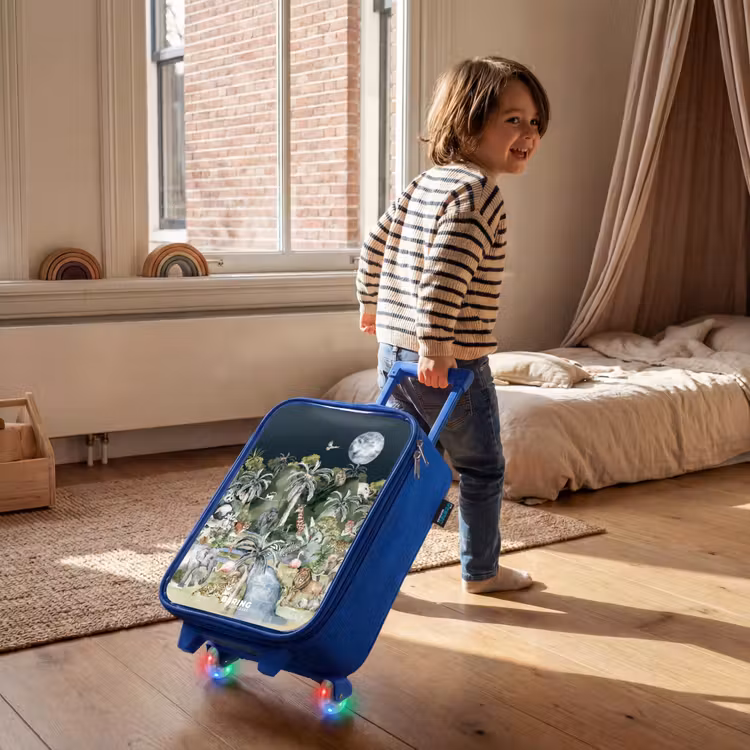 Jungle in de maneschijn Kinderkoffer - Blauw klein -sfeer1