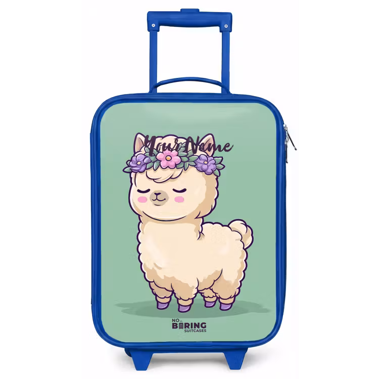 Kawai - Alpaca - Groen Kinderkoffer - Blauw klein -zz3dotto