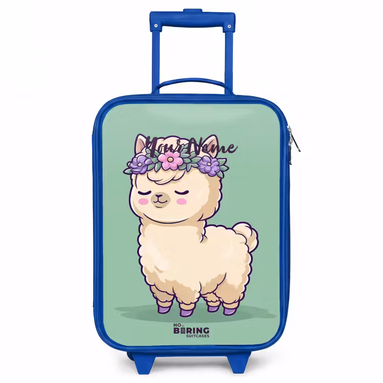 Kawai - Alpaca - Groen Kinderkoffer - Blauw klein -3d