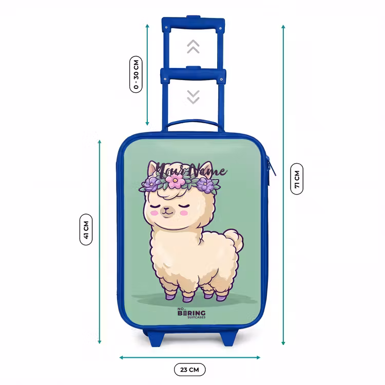 Kawai - Alpaca - Groen Kinderkoffer - Blauw klein -productfoto_formaten