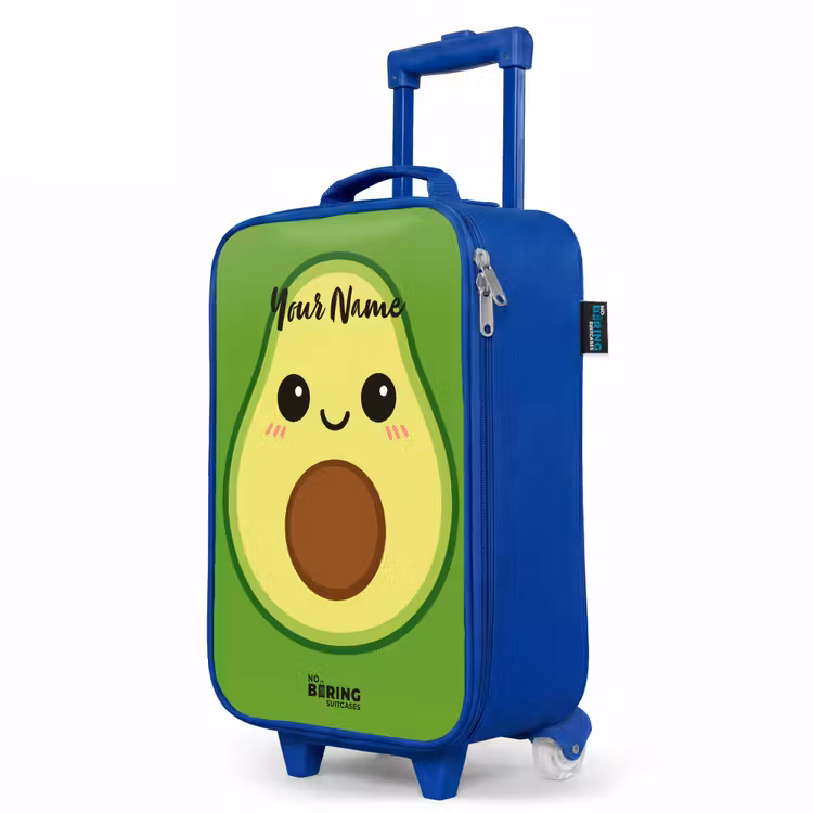 Kawai - Avocado - Groen Kinderkoffer - Blauw klein -productfoto_schuin