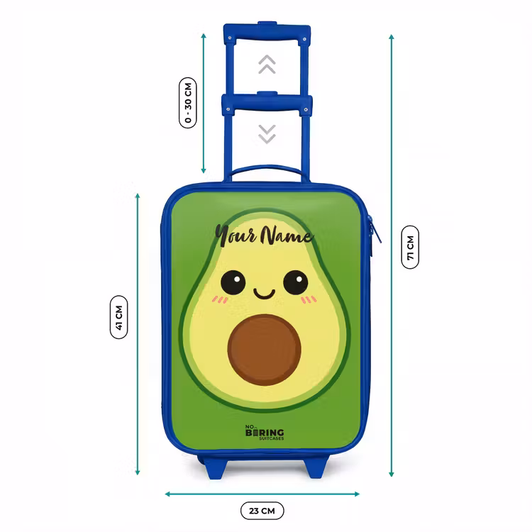Kawai - Avocado - Groen Kinderkoffer - Blauw klein -productfoto_formaten