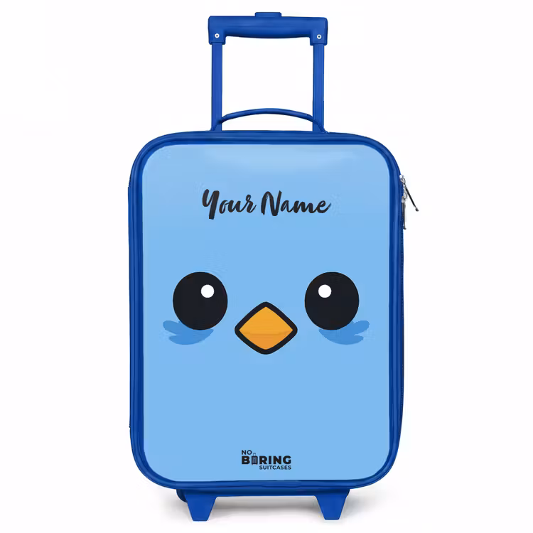 Kawai - Vogel - Blauw Kinderkoffer - Blauw klein -3d