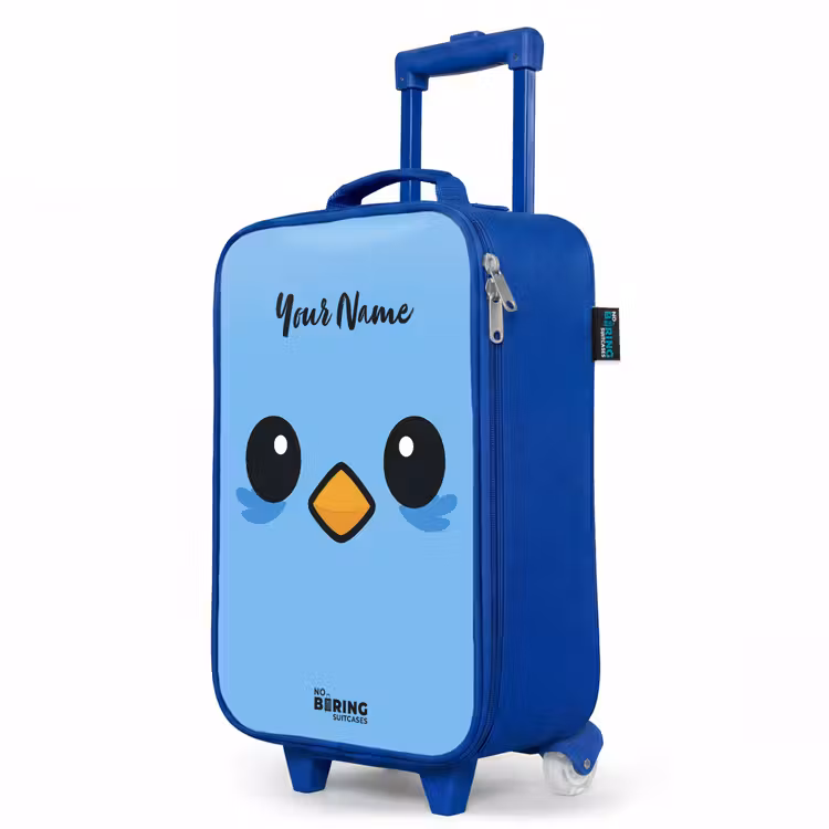 Kawai - Vogel - Blauw Kinderkoffer - Blauw klein -productfoto_schuin