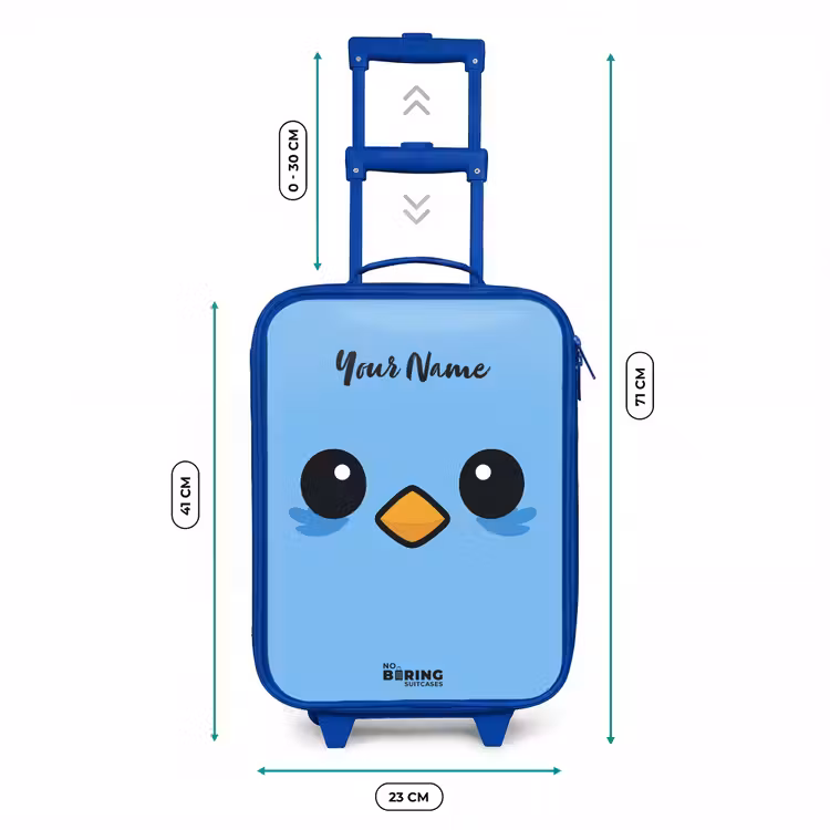 Kawai - Vogel - Blauw Kinderkoffer - Blauw klein -productfoto_formaten
