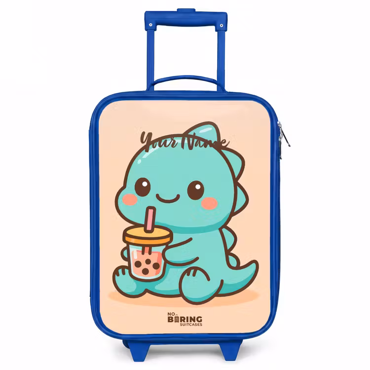 Kawai - Dino - Bubbletea Kinderkoffer - Blauw klein -3d