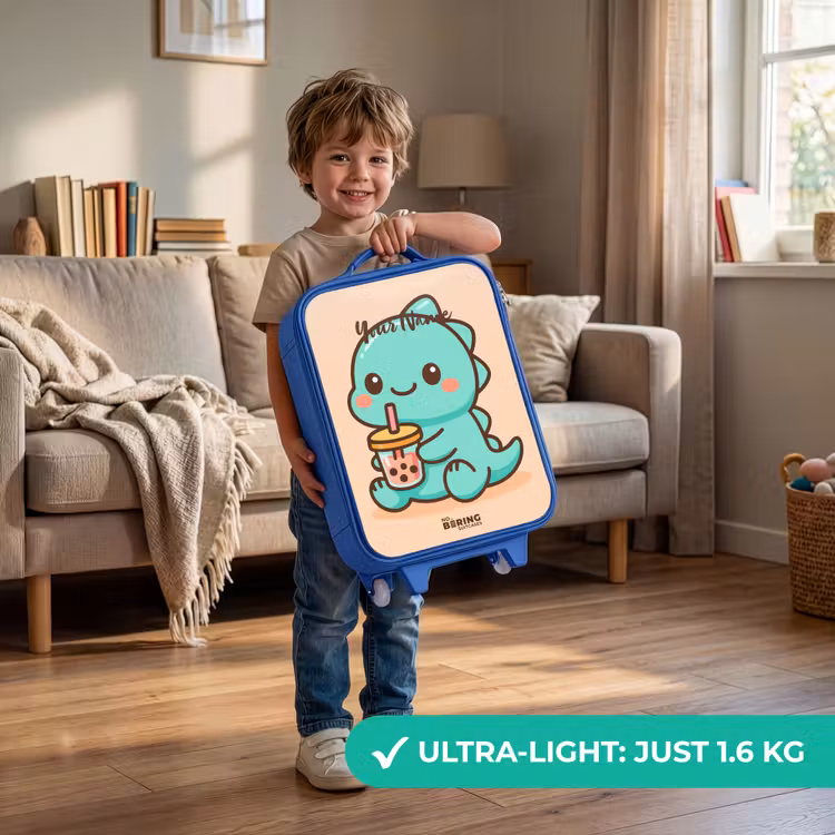 Kawai - Dino - Bubbletea Kinderkoffer - Blauw klein -sfeer2_EN
