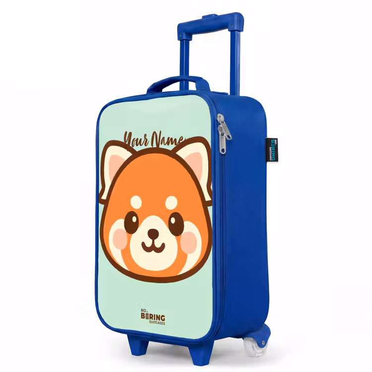 Kawai - Rode panda - Groen Kinderkoffer - Blauw klein -productfoto_schuin
