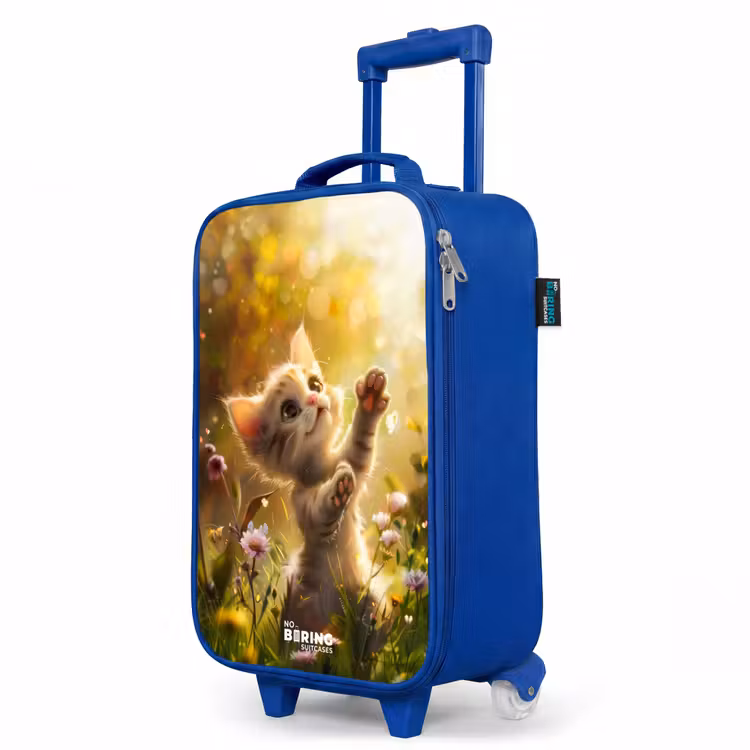 Koosje kitten Kinderkoffer - Blauw klein -productfoto_schuin