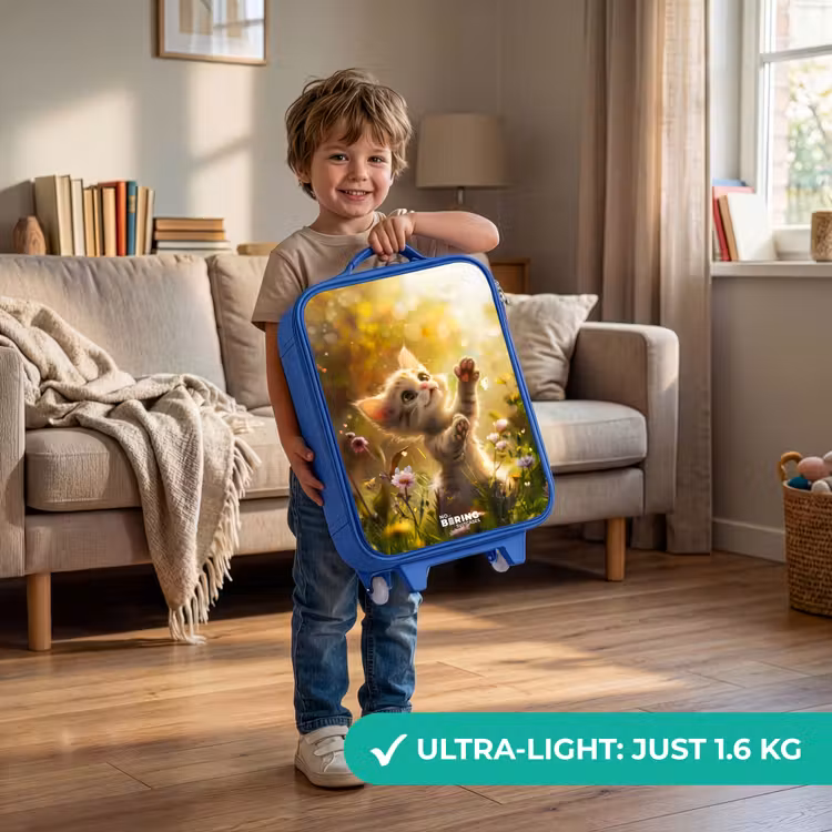 Koosje kitten Kinderkoffer - Blauw klein -sfeer2_EN