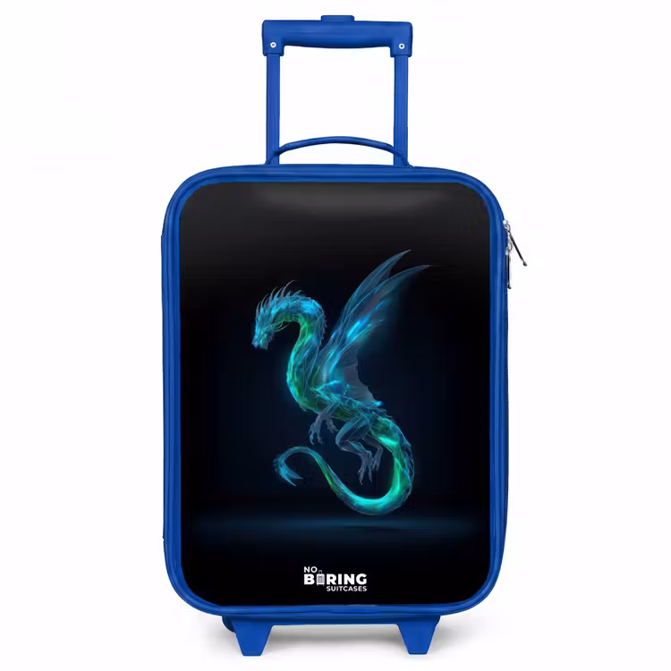 Legendarische cyberdraak Kinderkoffer - Blauw klein -3d