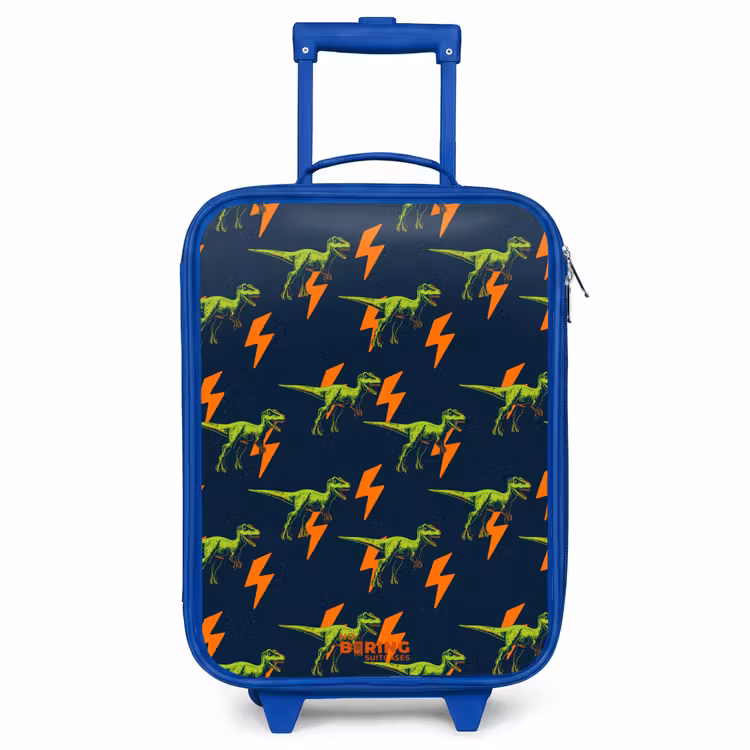 Bliksemsnelle raptors Kinderkoffer - Blauw klein -3d
