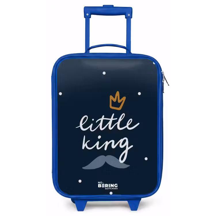 Little king met stippen Kinderkoffer - Blauw klein -zz3dotto