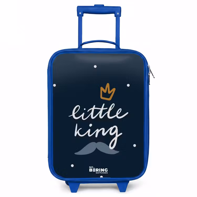 Little king met stippen Kinderkoffer - Blauw klein -3d