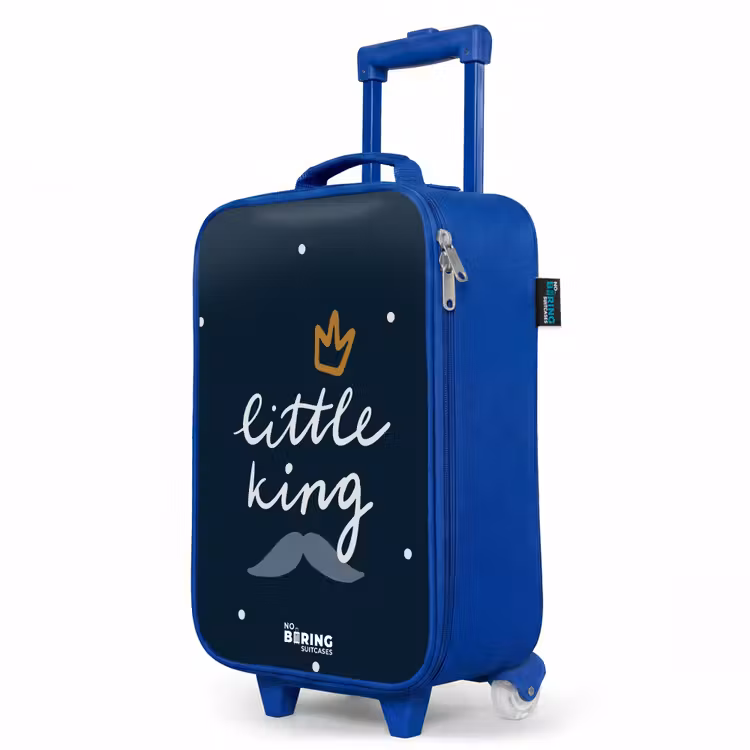Little king met stippen Kinderkoffer - Blauw klein -productfoto_schuin
