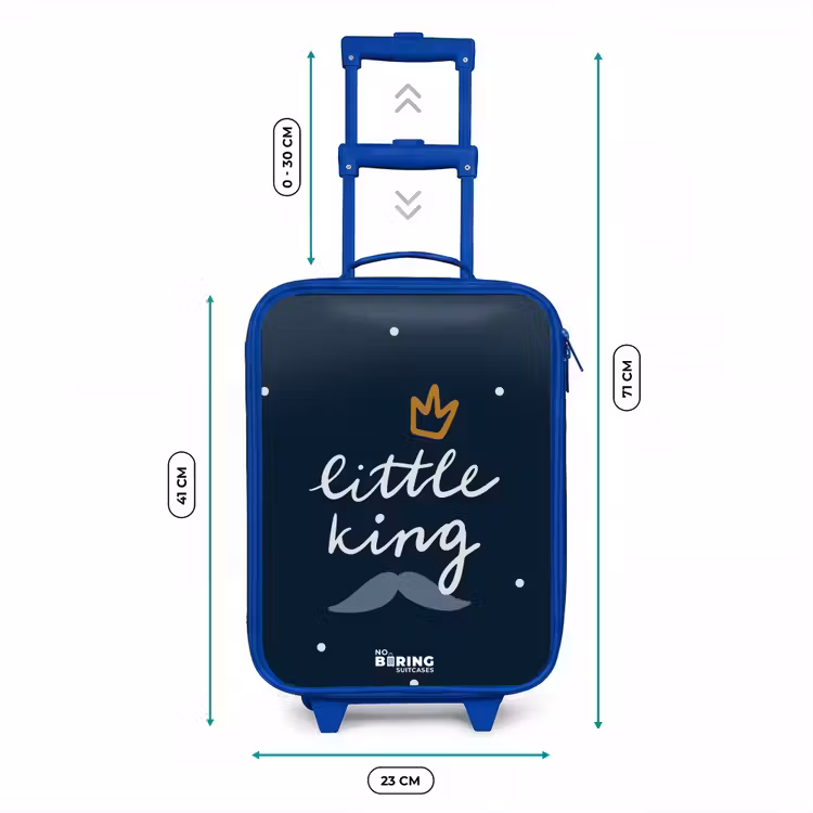 Little king met stippen Kinderkoffer - Blauw klein -productfoto_formaten