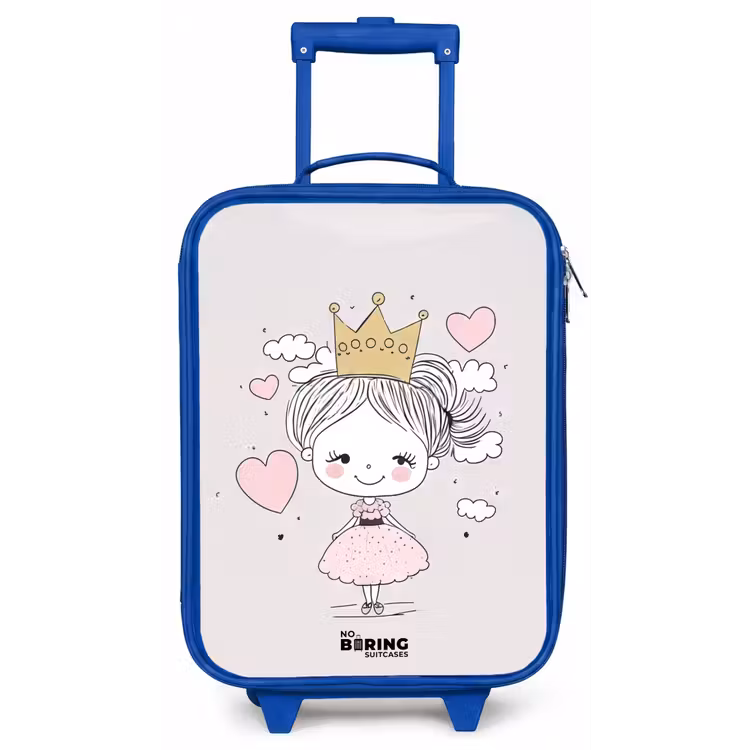 Kleine prinses met hartjes Kinderkoffer - Blauw klein -zz3dotto