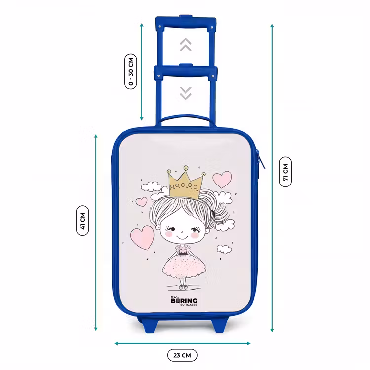 Kleine prinses met hartjes Kinderkoffer - Blauw klein -productfoto_formaten