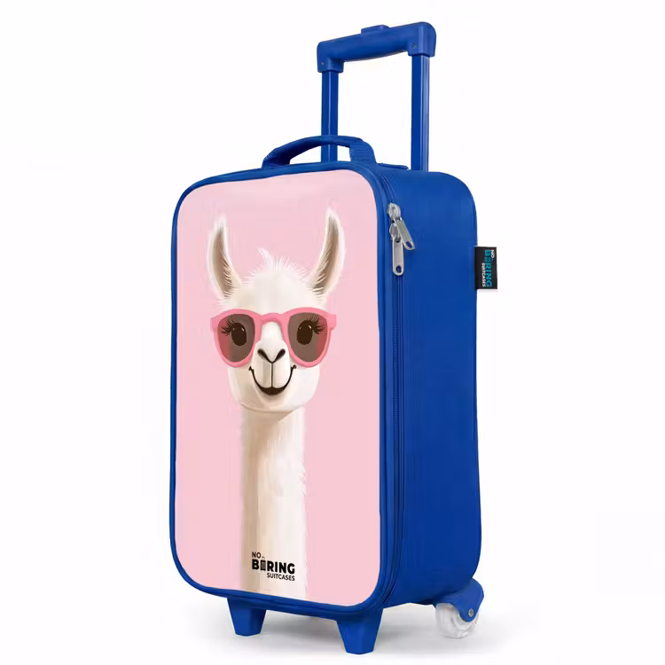 Lama - Wit - Zonnebril - Wimpers Kinderkoffer - Blauw klein -productfoto_schuin