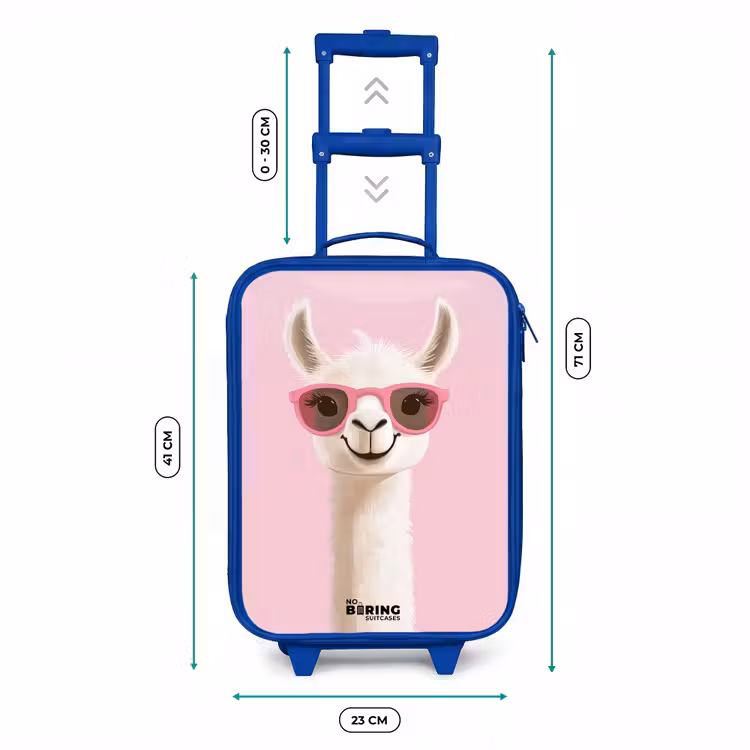 Lama - Wit - Zonnebril - Wimpers Kinderkoffer - Blauw klein -productfoto_formaten