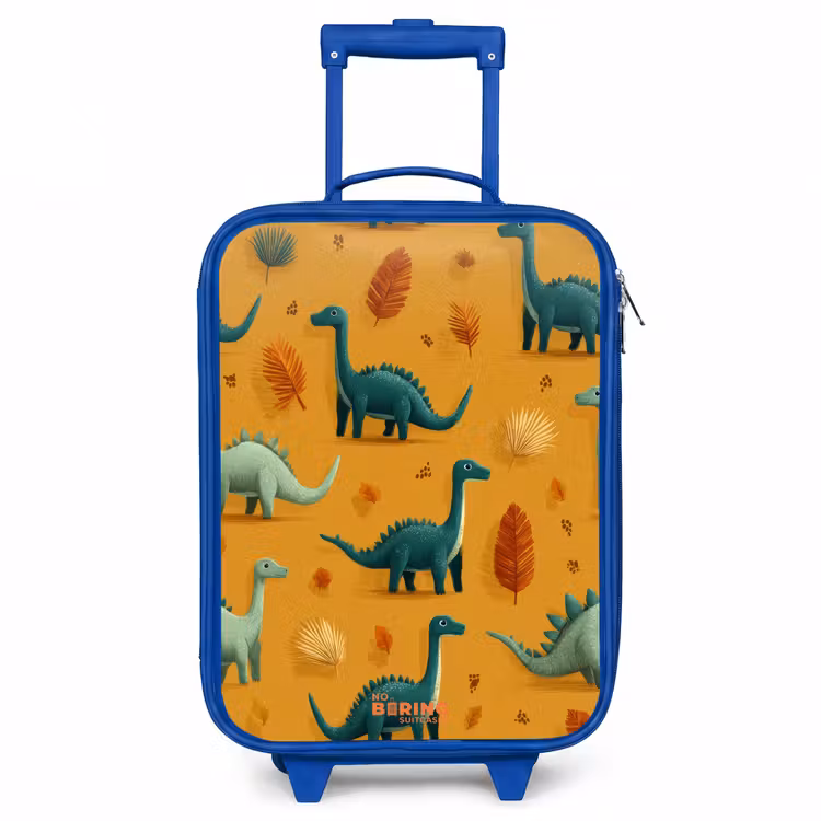 Lange nekken in herfstlandschap Kinderkoffer - Blauw klein -3d