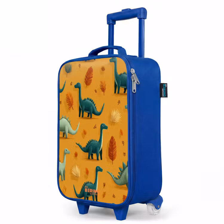 Lange nekken in herfstlandschap Kinderkoffer - Blauw klein -productfoto_schuin