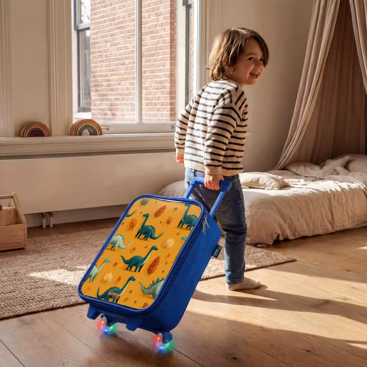 Lange nekken in herfstlandschap Kinderkoffer - Blauw klein -sfeer1