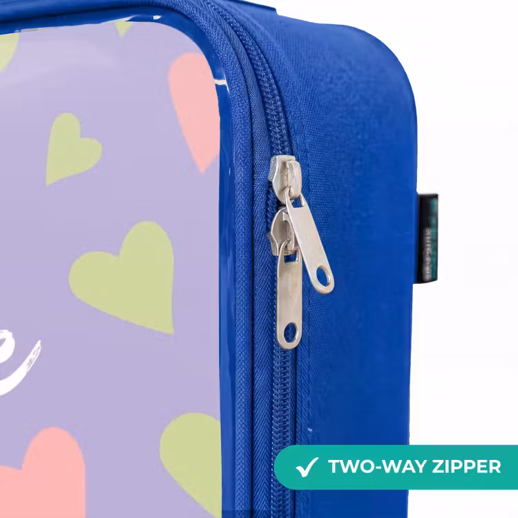 Lovely lila Kinderkoffer - Blauw klein -rits_EN
