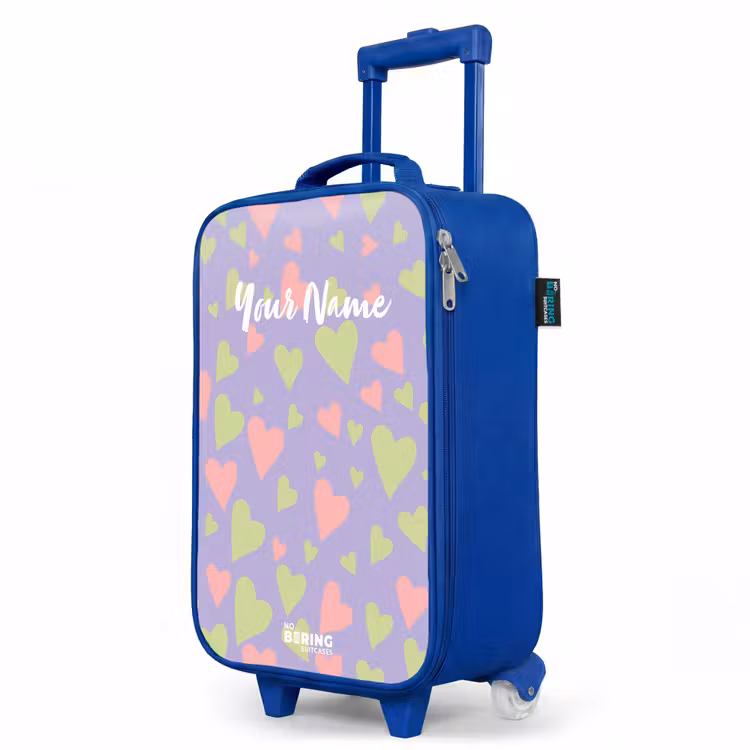 Lovely lila Kinderkoffer - Blauw klein -productfoto_schuin
