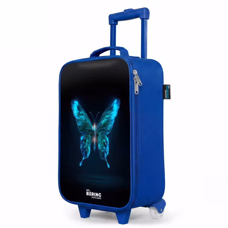 Magische digitale vlinder Kinderkoffer - Blauw klein -productfoto_schuin