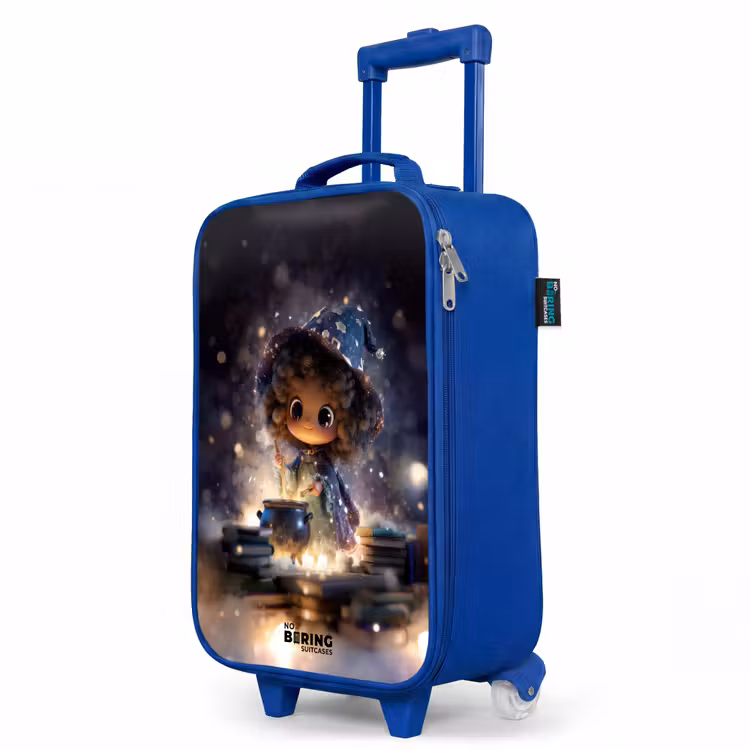 Magische Nacht vol Toverkunst Kinderkoffer - Blauw klein -productfoto_schuin