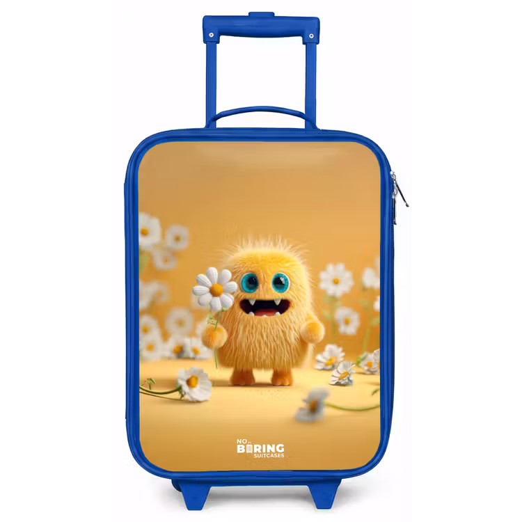Monster - Wezen - Bloem - Geel Kinderkoffer - Blauw klein -zz3dotto
