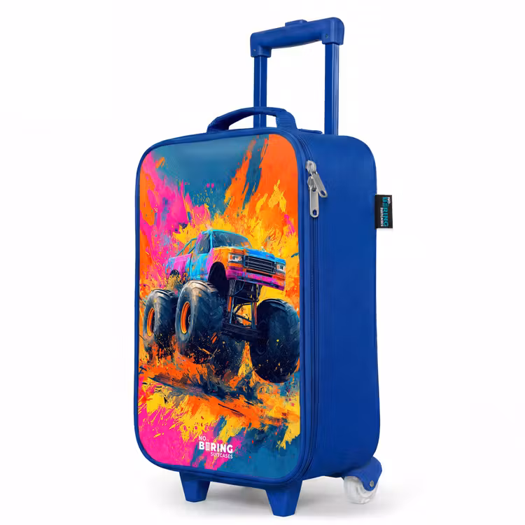Monstertruck - Verfspatten - Kleurrijk - Explosie Kinderkoffer - Blauw klein -productfoto_schuin