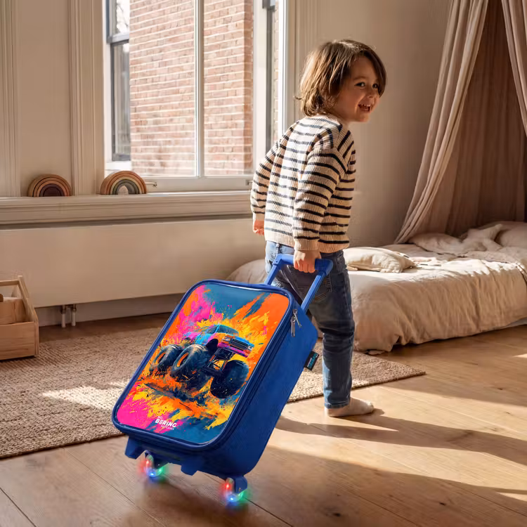 Monstertruck - Verfspatten - Kleurrijk - Explosie Kinderkoffer - Blauw klein -sfeer1