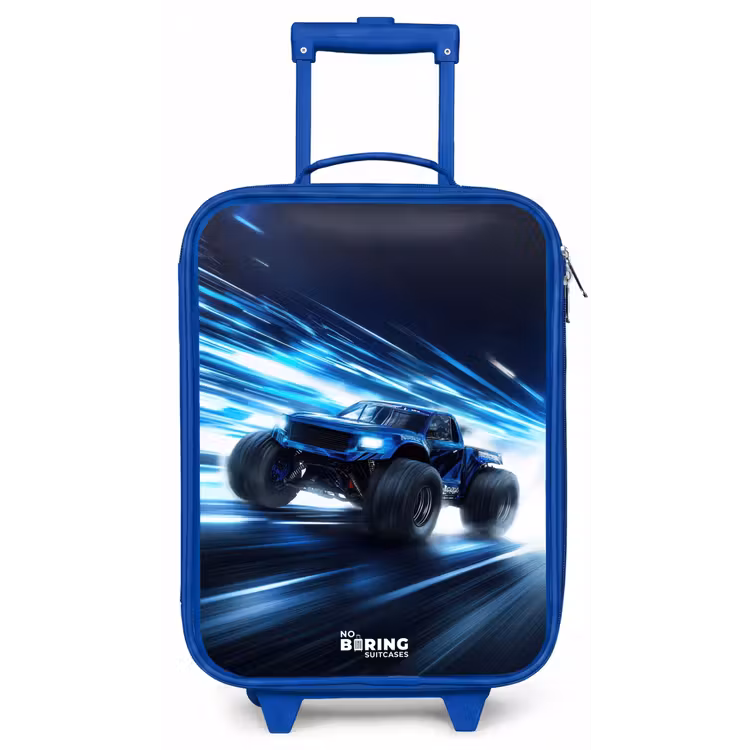 Monstertruck raast door lichtsnelheid Kinderkoffer - Blauw klein -zz3dotto